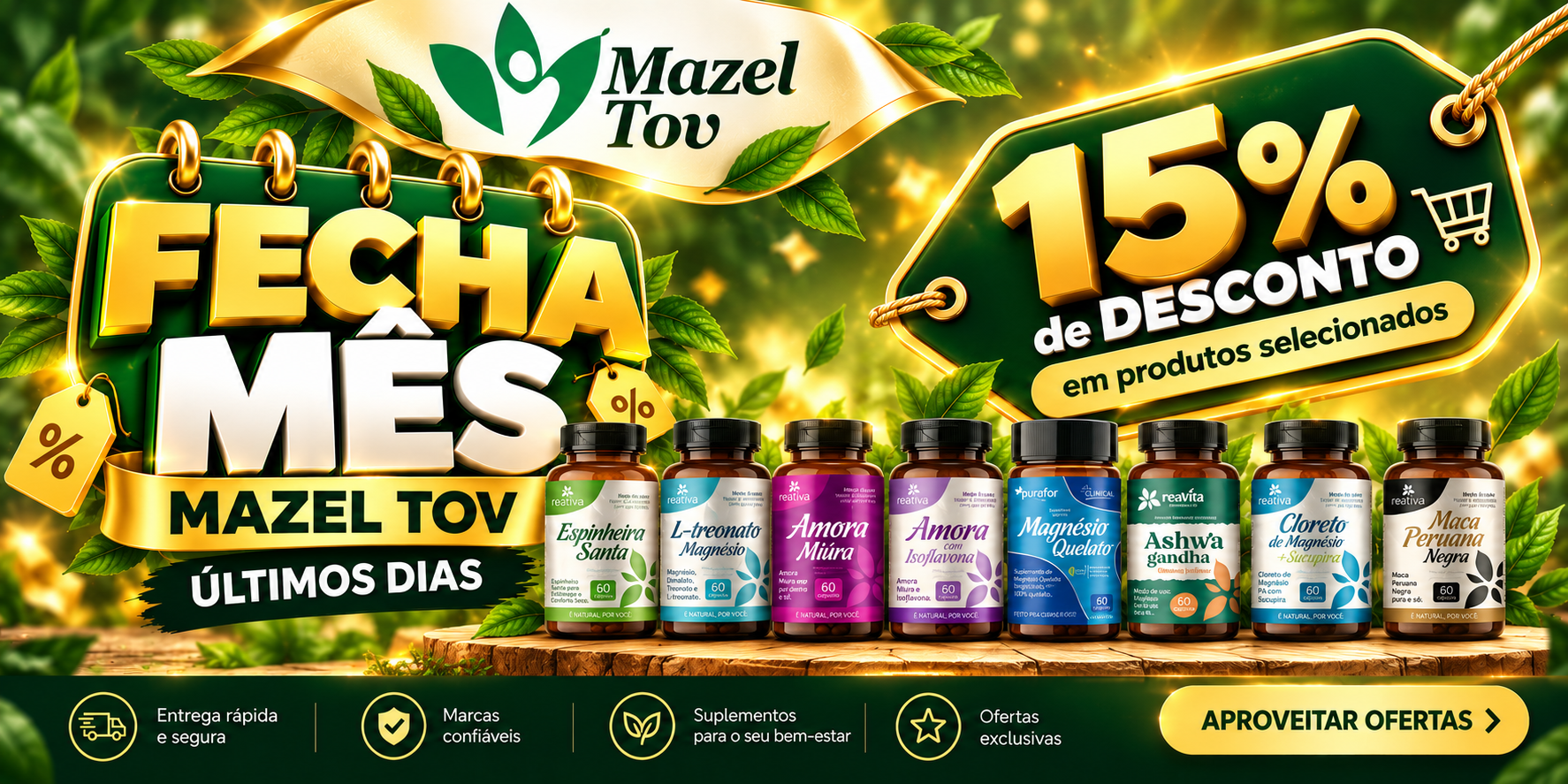 Saldão Fecha Mês Mazel Tov: 15% de desconto em produtos selecionados